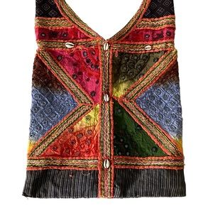 Multicolor Boho Patchwork Seashell Shoulder Bag and Purse